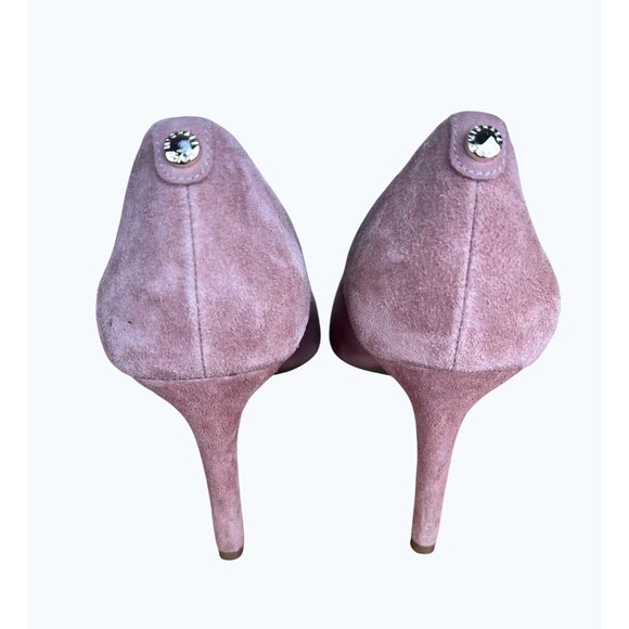Michael Kors Suede Pointed Toe Pink Stiletto Heels Size 9.5 - Picture 3 of 13